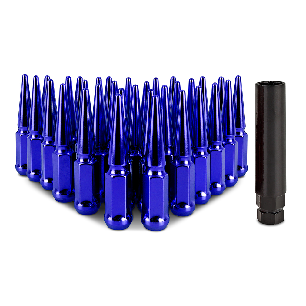 Mishimoto — Mishimoto Mishimoto Steel Spiked Lug Nuts M14 x 1.5 32pc Set Blue
Spiked Lug Nuts - view 7